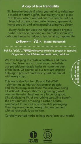 Pukka Organic Peace Herbal Tea with Ashwagandha & Hemp, 40 Tea Bags Total
