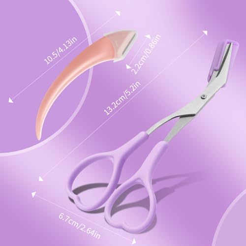 Eyebrow Trimmer Scissors with Comb and Razor Set