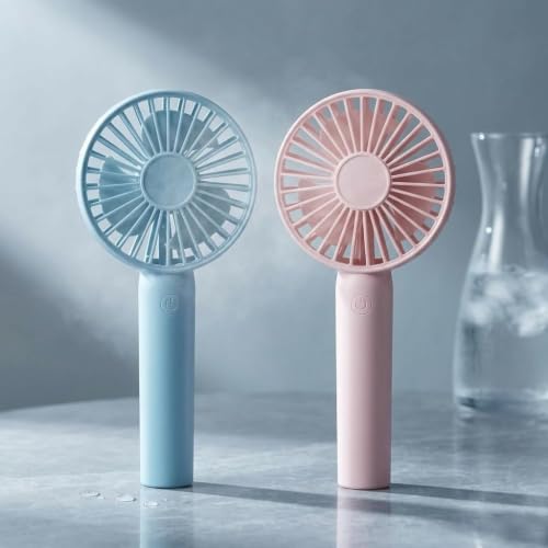 Linlinwill Portable Handheld Fan 2-Pack, USB Rechargeable Mini Desk Fan