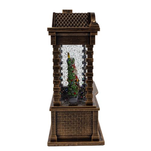 Battery Operated Santa Fireplace Water Lantern House - Christmas Decor
