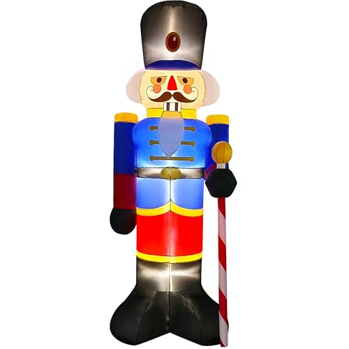 8ft Inflatable Nutcracker Soldier Christmas Yard Decor - Red & Blue, 2 Pack