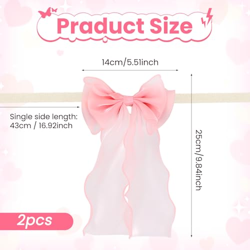 Elegant Pink Bow Curtain Tiebacks - 2 Pack Decorative Holdbacks