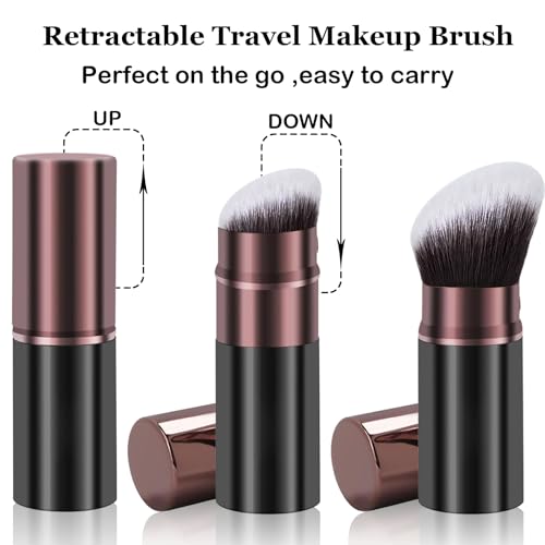 Keriloo Retractable Kabuki Makeup Brush for Foundation and Powder