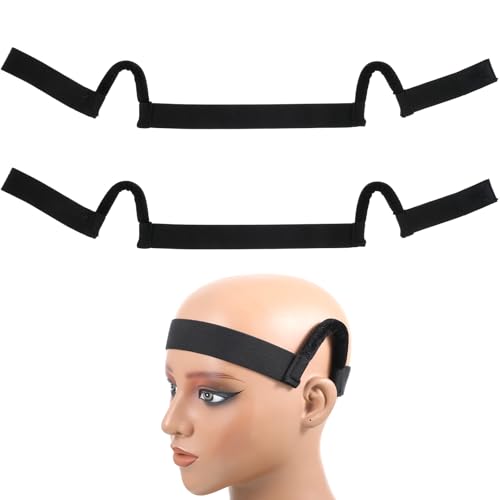 Ocapind 2 Pcs Velvet Wig Melting Band for Lace Front Wigs, C-Shaped Ear Painless Elastic Headband