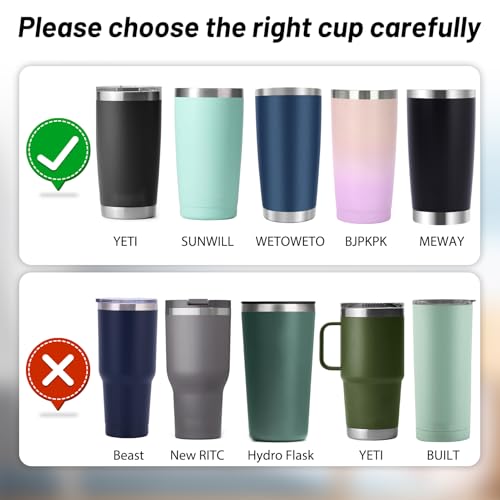 20 oz Tumbler Replacement Lids, Splash-Proof Replacement Lid, Replacement Lid for YETI Rambler, Old Style Rtic and More Travel Mugs (4 Pack