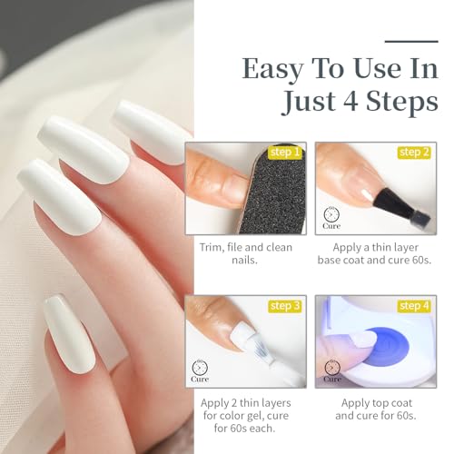 Jodsone 15ml White Gel Nail Polish Soak Off LED Long Lasting