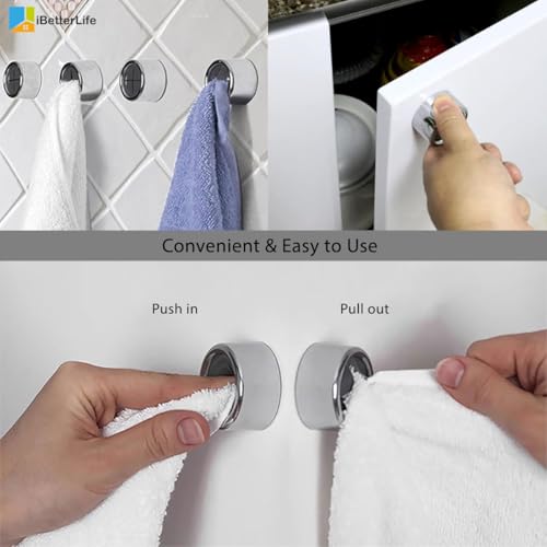 ZEZHOU Adhesive Kitchen Towel Hooks - Matte Black 4 Pack, Easy Install, Durable & Kid-Friendly