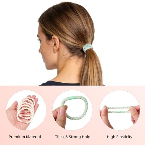 30 Pcs Knotted Hair Ties Elastic Ponytail Holders for Thick and Fine Hair