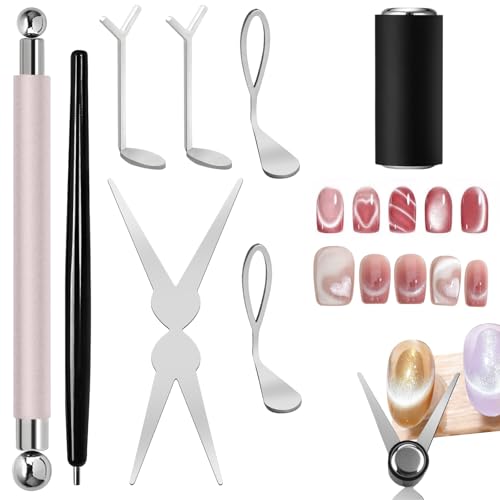 8-Piece Cat Eye Magnet Set for Nail Art & Gel Polish Designs