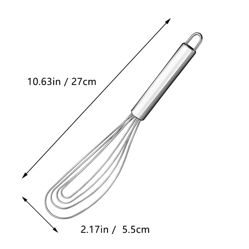 Tafond 10.63-Inch Stainless Steel Flat Whisk for Egg Beating & Mixing - Kitchen Utensil