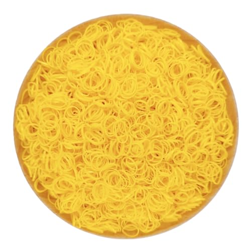 Ezepeo 3200 Pcs Yellow Mini Hair Rubber Bands Tiny Soft Hair Ties for Girls