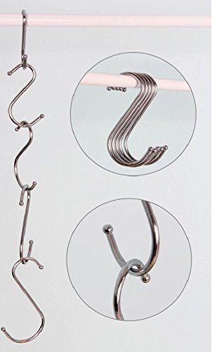Lysas 20-Pack Heavy Duty S-Shaped Metal Hooks for Kitchen and Closet Storage