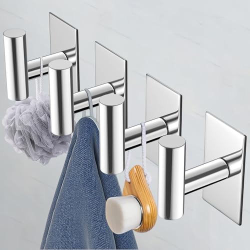 VAEHOLD Heavy Duty Waterproof Towel Hooks, Chrome, 2 Pack
