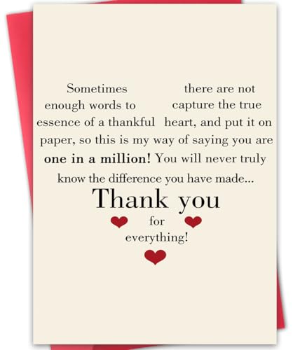 Thank You Card - Appreciation Gift for Teachers, Bosses & Friends