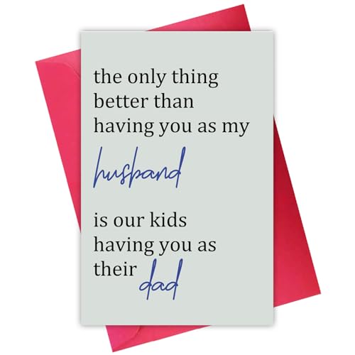 Funny Father's Day Card for Husband - Blank Inside, 8x5.3 in