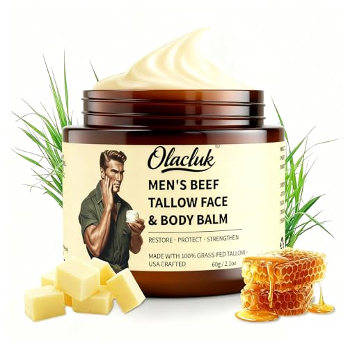 OLACLUK Grass-Fed Beef Tallow Honey Balm, Whipped Organic Skin Moisturizer
