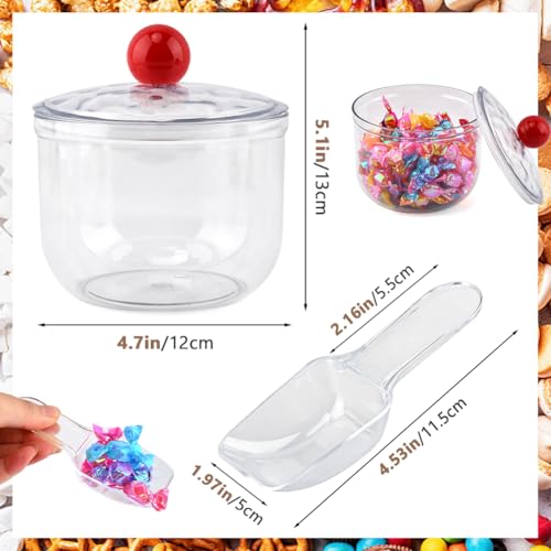 30oz Plastic Candy Jar with Airtight Lid & Spoon - Perfect for Parties