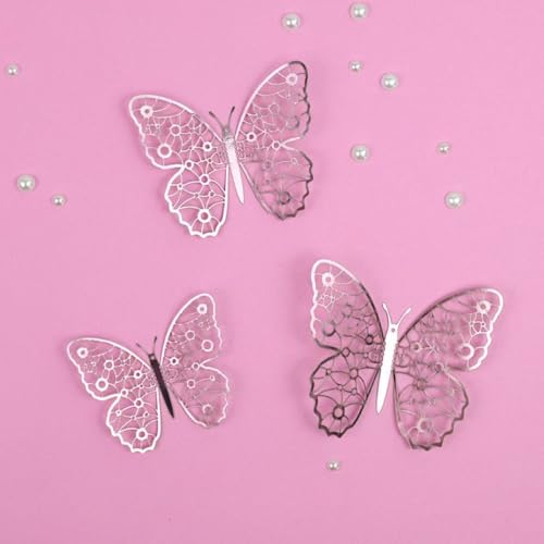 24-Piece Rose Gold Butterfly Cake Toppers for Parties