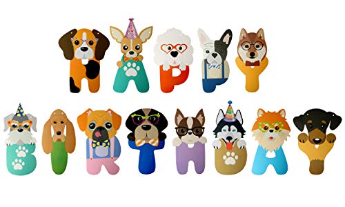 Happy Birthday Dog Letter Banner - Cute Puppy Party Decoration
