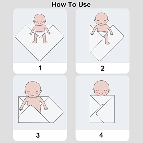 Unisex Baby Swaddle Wrap Set with Hat for 0-3 Months
