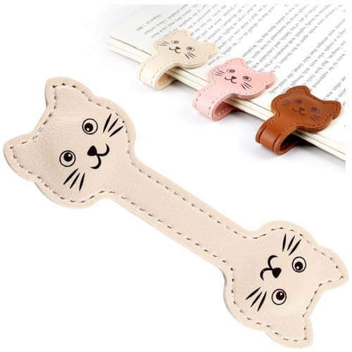 Magnetic Cat Leather Bookmarks - Cute Book Markers for Readers