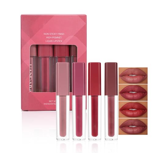 BEUKING Matte Liquid Lipstick Set 4-Piece Waterproof Long-Lasting Lip Gloss