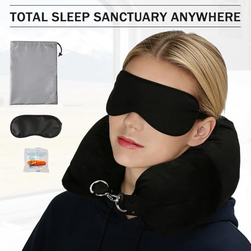CPCOIN Travel Neck Pillow with Storage Bag & Rest Set - 1