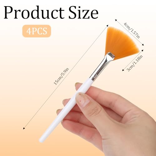 Giantree 4 Pcs Soft Facial Fan Mask Brushes - Makeup Applicator Tool Set