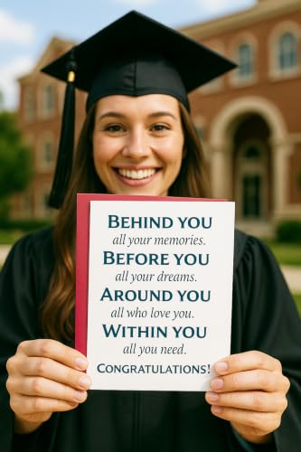 High Quality Graduation Card for Him or Her - 8x5.3inch