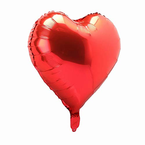 18" Red Heart Shaped Foil Balloons - 10 Pack Party Decor