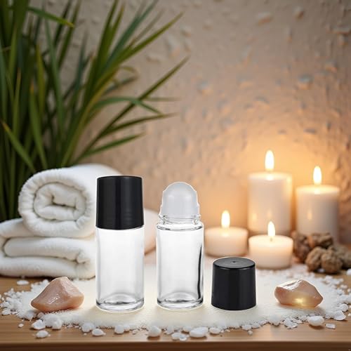 PurYupearl 30ML Glass Essential Oil Roller Bottles 2 Pcs