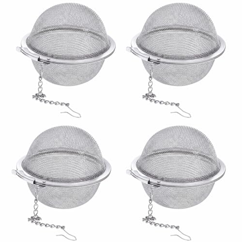 4-Piece 304 Stainless Steel Fine Mesh Tea Infuser Set with Long Chain