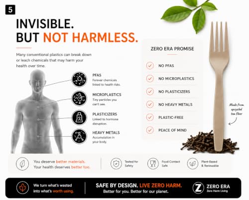 Zero Era Compostable Forks, 10 Count - Plant-Based & Plastic-Free
