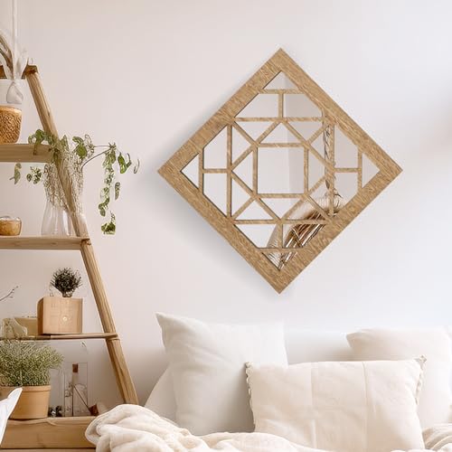 Rustic Farmhouse Square Wall Mirrors - Set of 2, 12x12 in