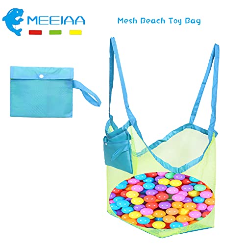 Meejaa Mesh Beach Bag - Large Foldable Toy Storage Tote for Kids