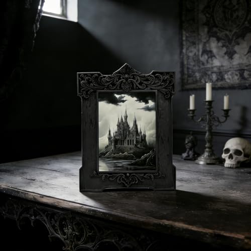 SIKOO 2.5x3.5 Vintage Picture Frame, Small Gothic Antique Black Frame