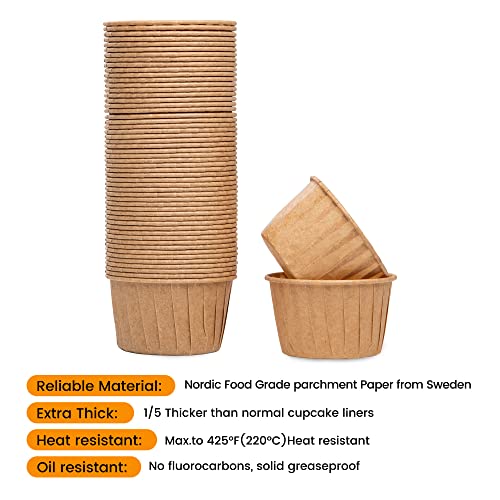 Bake Choice Natural Cupcake Baking Cups - 50pcs Greaseproof Paper Liners