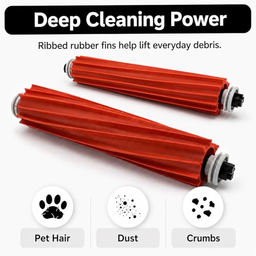 2-Pack Rubber Roller Brush Replacement for Roborock Q Revo & S7 Series