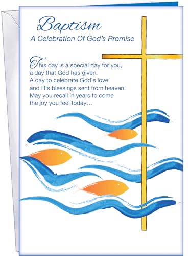 Baptism Card with Envelope - Made in USA - 5" x 7.75"
