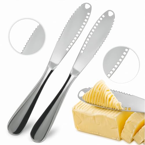 2-Piece Stainless Steel Butter Knife Set with Grater Blade