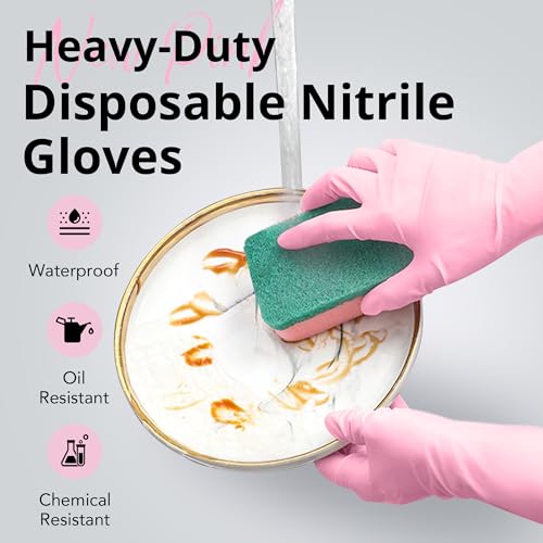 SwiftGrip Disposable Nitrile Cleaning Gloves, 6-mil, 12-inch Cuff, Small