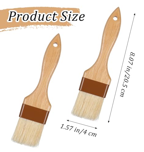Natural Bristle Basting Brushes - 2 Pack for Cooking & Baking