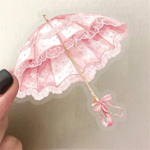 50 Waterproof Pink Aesthetic Stickers for Scrapbooking & Journaling