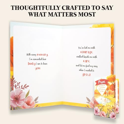 Gold Foil 5x7 Mother's Day Card for Mom with Envelope & Stickers