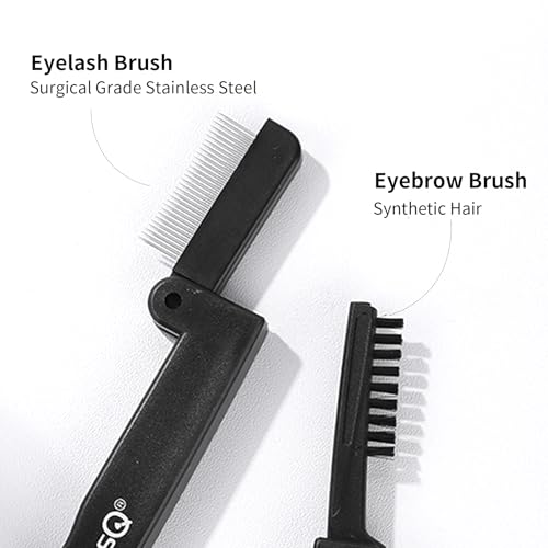 MSQ Folding Eyelash Comb and Eyebrow Brush Duo Grooming Tool