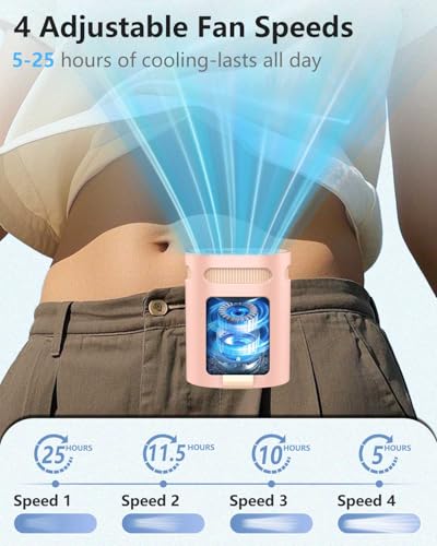 Portable Clip-On Waist Fan - 4-Speed Personal Cooling Fan for Hot Weather