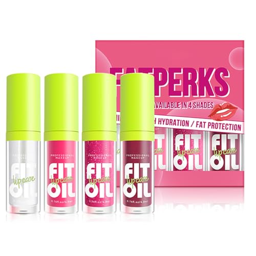 FYEBOO Hydrating Lip Oil Gloss - Non-Sticky Nourishing Lip Care Set A