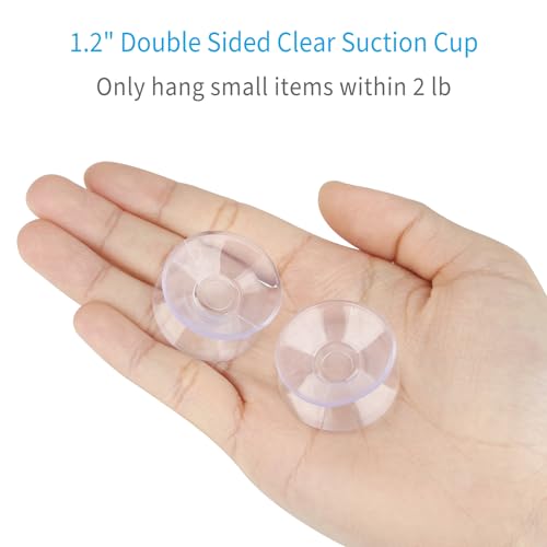 Pawfly 20 Pack 1.2 Inch Double Sided Suction Cups - Clear PVC