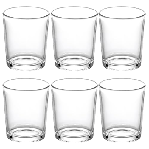 LETINE Clear Glass Tea Light Holders Set of 6 - Votive Candle Holders for Events & Home Decor
