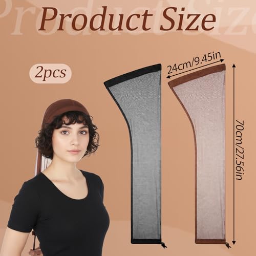 Hadnves 2 PCS Extra Long Hair Weave Sleeve Stretchy Mesh Wig Cap for Locs